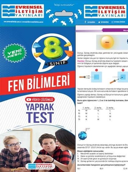 8.Sınıf Fen Bilimleri Yeni Nesil Yaprak Test